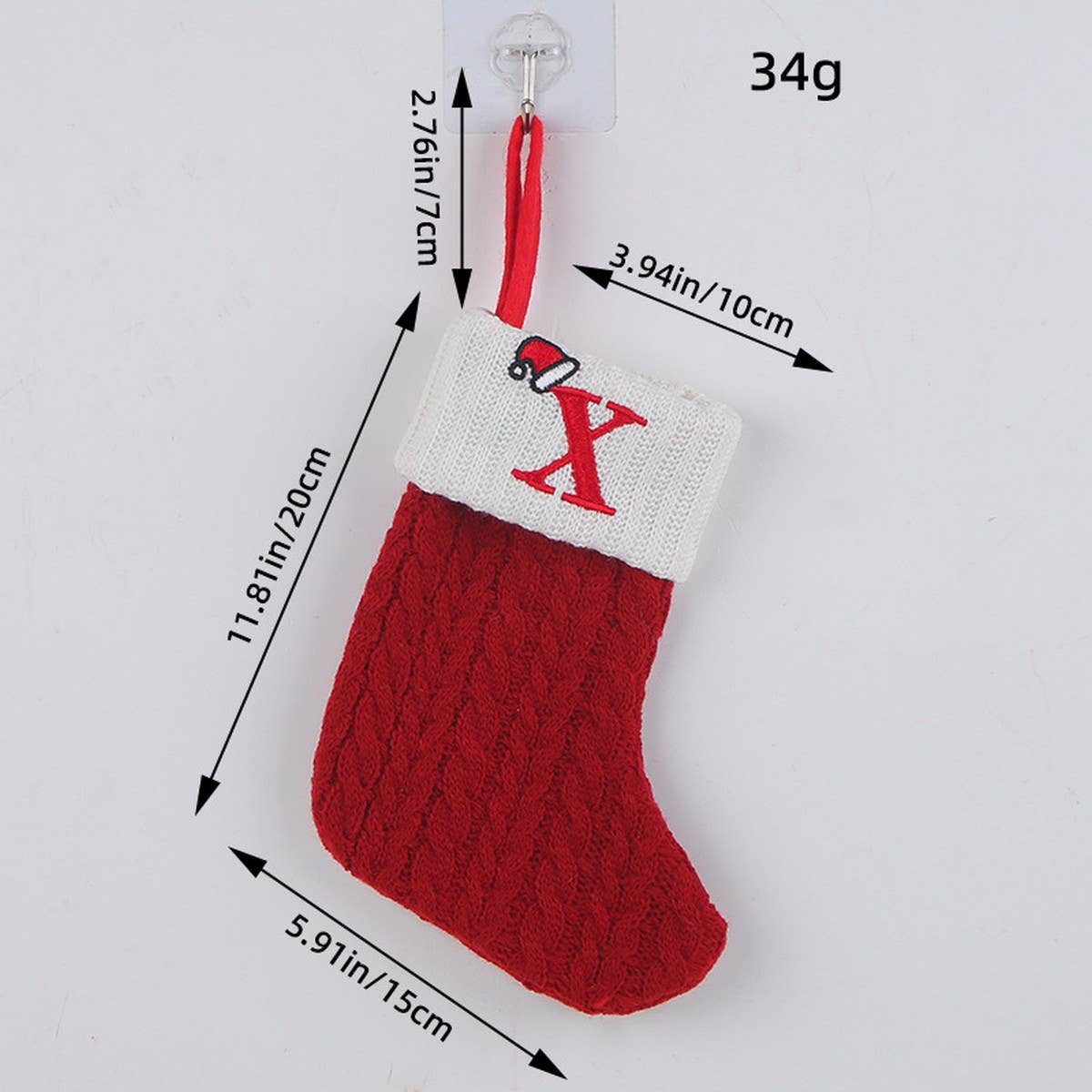 CLASSIC RED LETTER WOOL KNITTED CHRISTMAS SOCKS