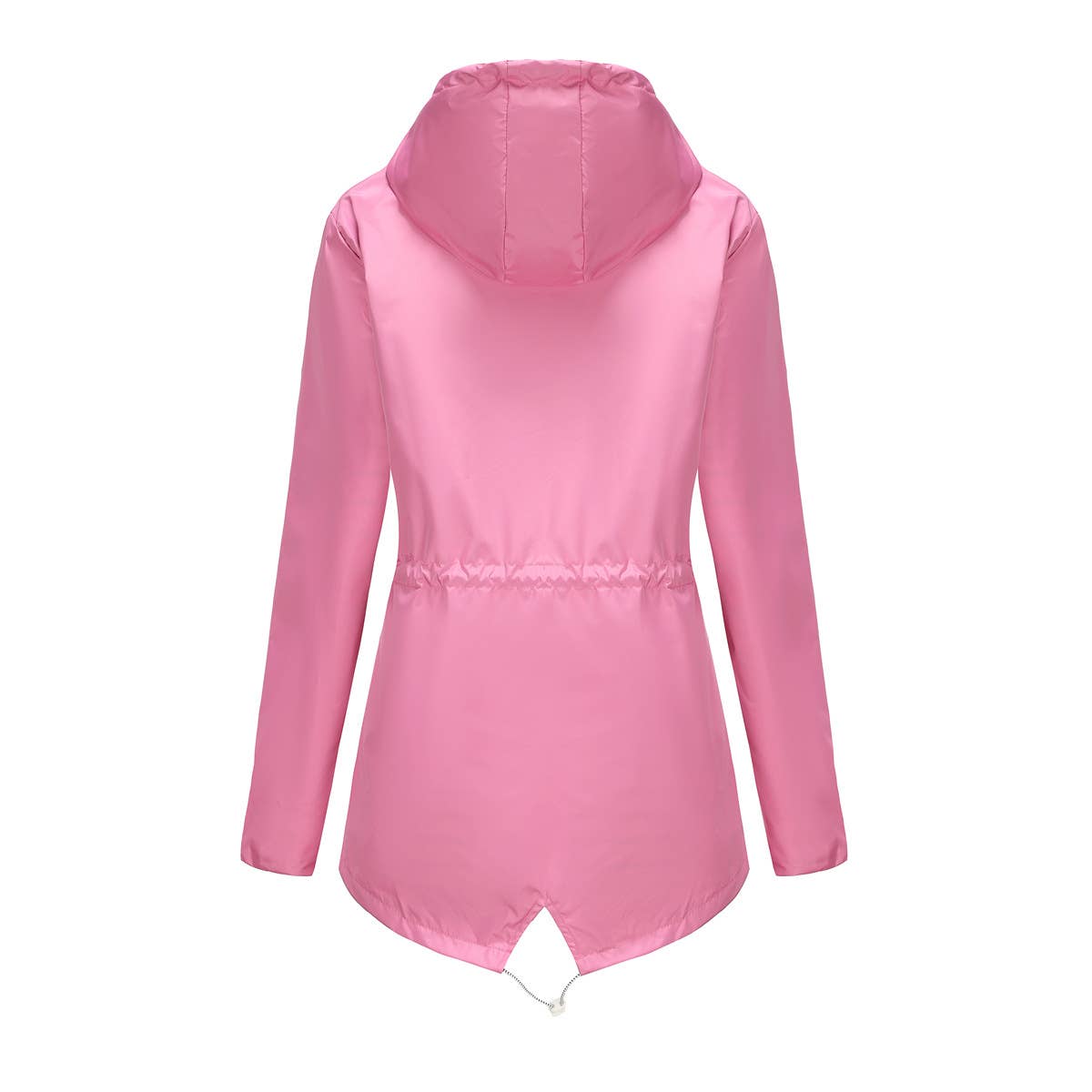 Waterproof hooded striped trench coat