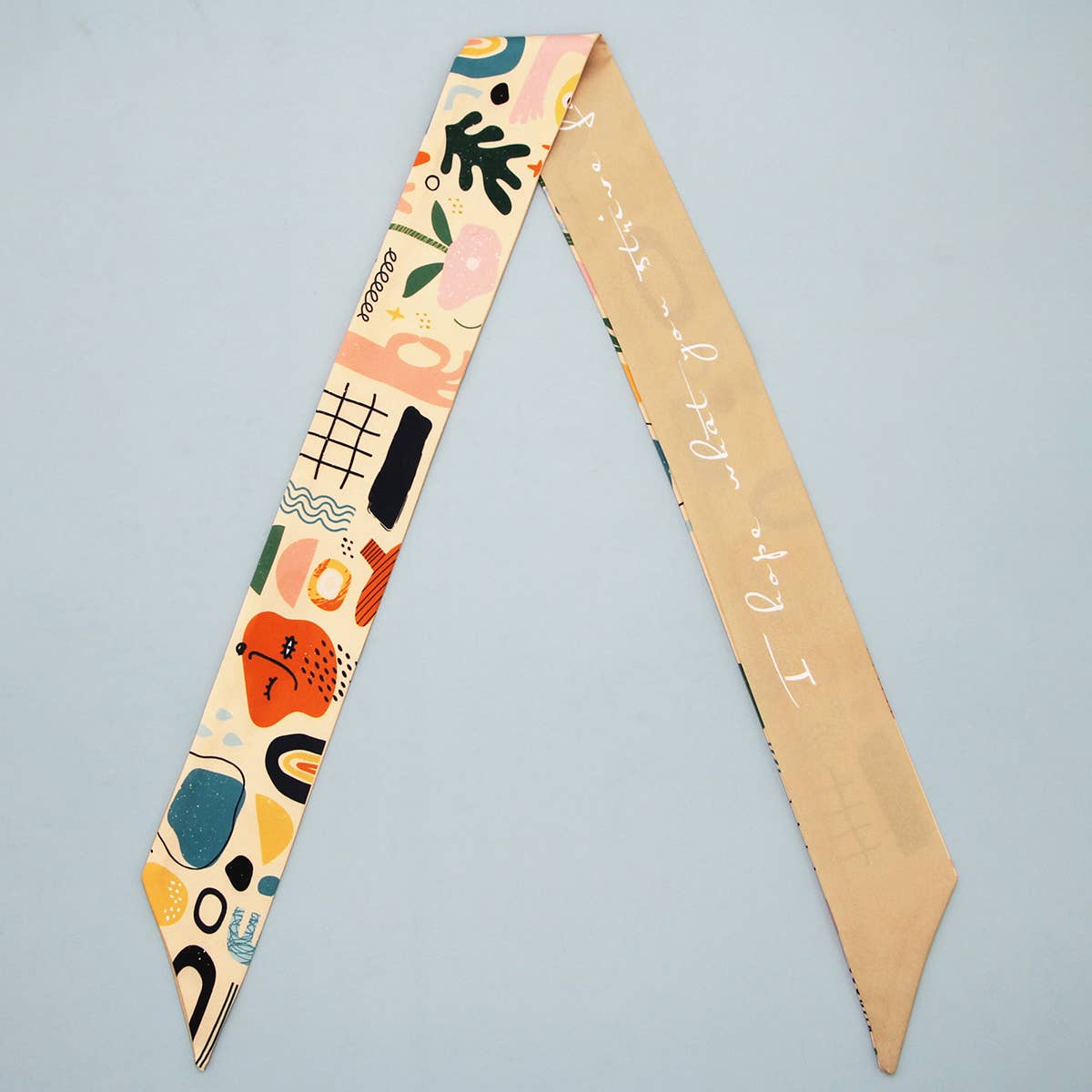 Floral Letter Skinny Twilly Scarf for Hair & Bags