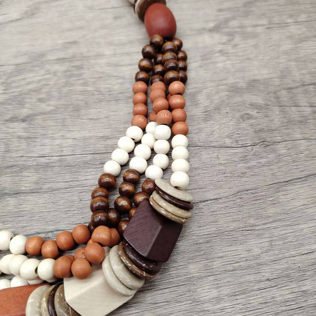 RETRO ETHNIC STYLE WOODEN MULTI-LAYER NECKLACE_CWMM4852