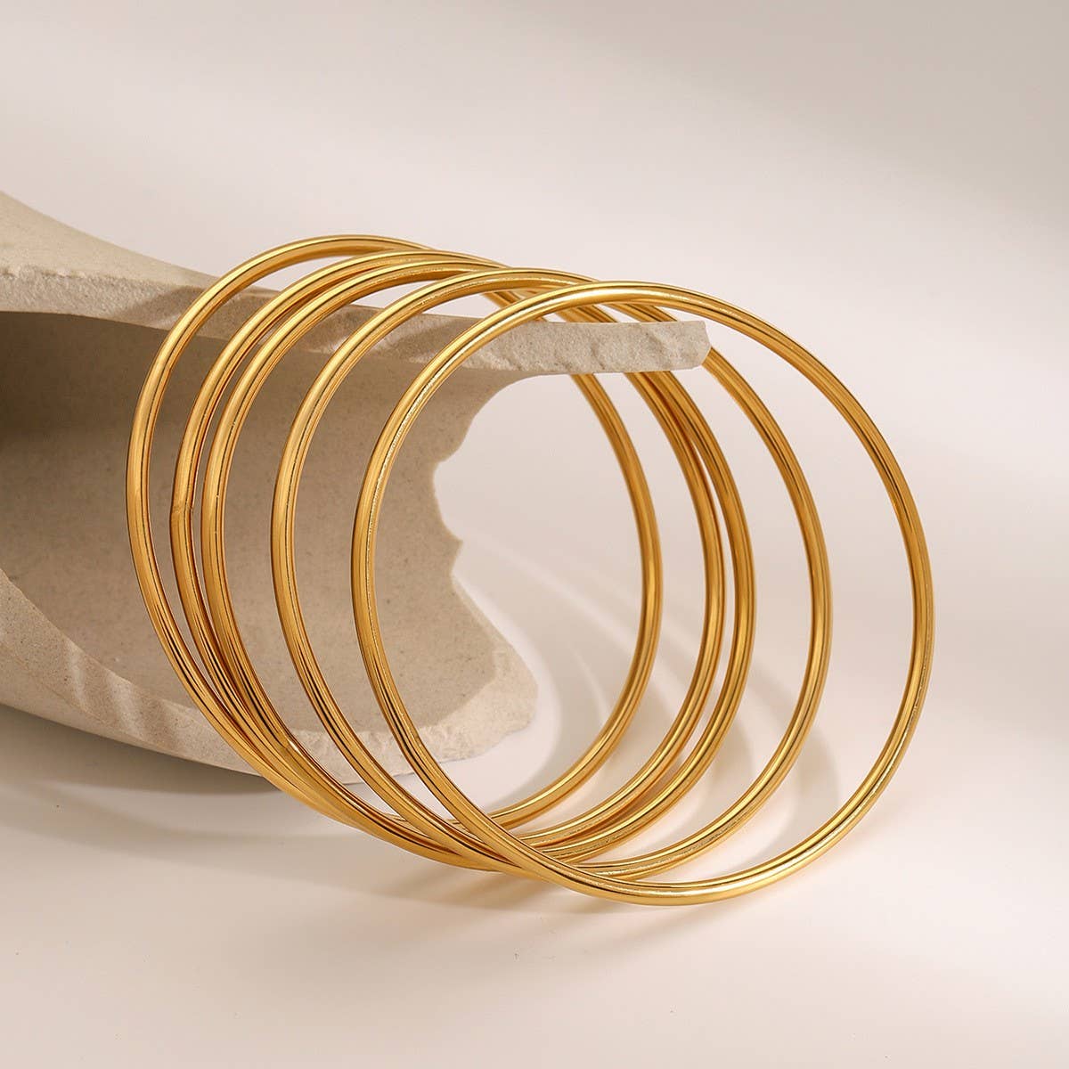 Minimalist Plain Open Cuff in Titanium Steel