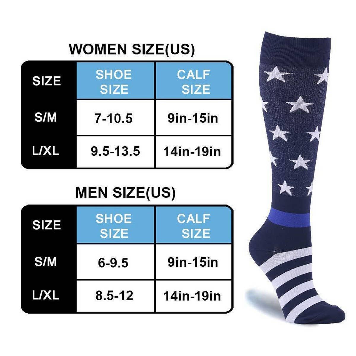 WOMEN'S SPORTS LONG ELASTIC COMPRESSION SOCKS