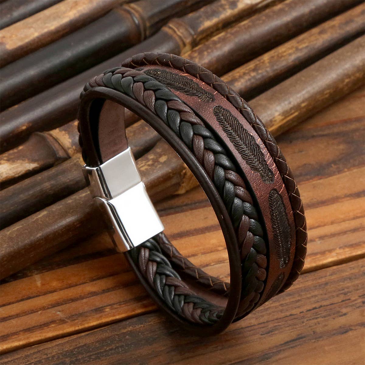 NEW FEATHER ALLOY BUCKLE BRACELET