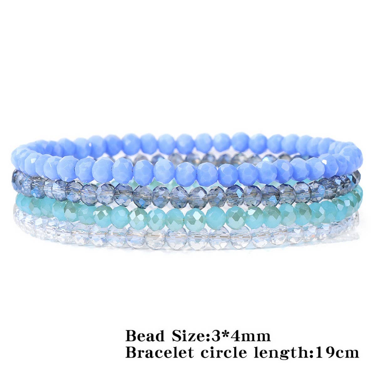 CWAJE4230_ARTIFICIAL CRYSTAL ELASTIC BRACELET SET OF FOUR
