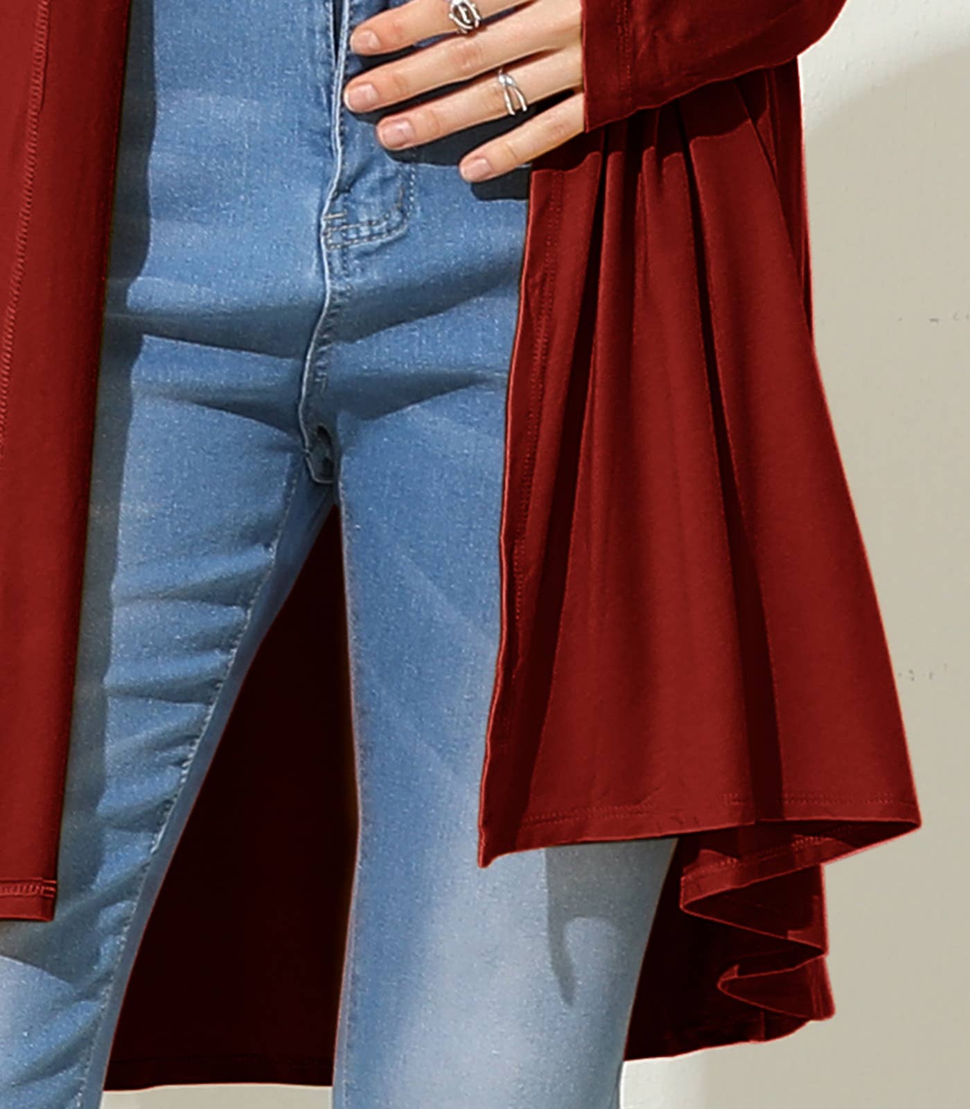 AWTL074_Long Sleeve Casual Open Front Long Cardigan