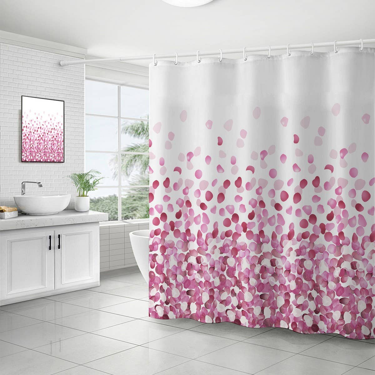 PETAL WATERPROOF AND MOISTURE-PROOF SHOWER CURTAIN_CWMM1789