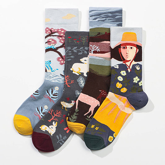 CARTOON JACQUARD SNOWBOARDING SOCKS_CWMS0198