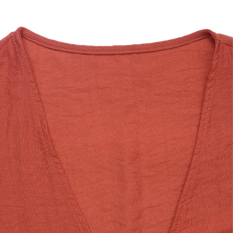 Trendy Tie-Front Shirt and Shorts Two-Piece Set