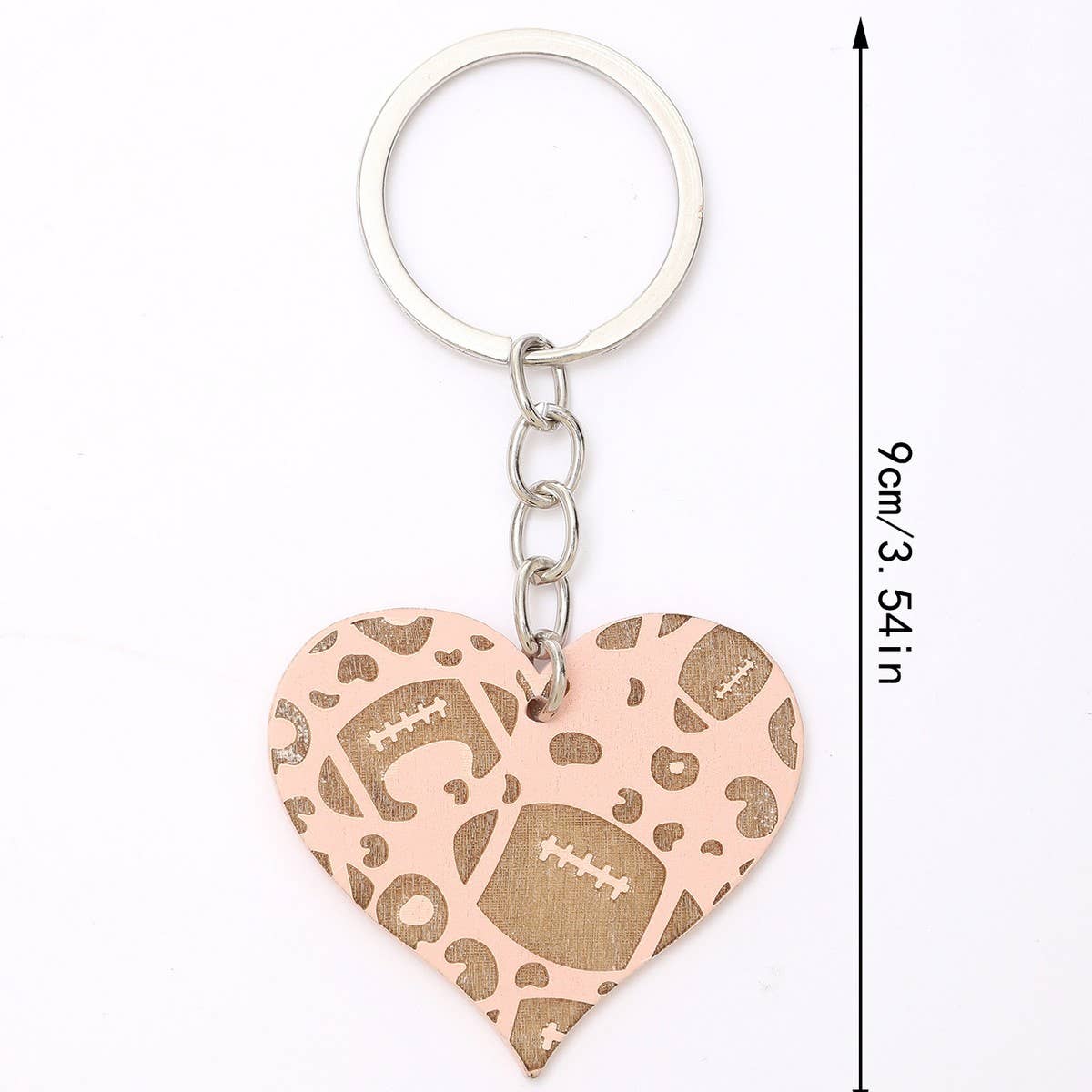 HEART SHAPED WOODEN KEYCHAIN PENDANT