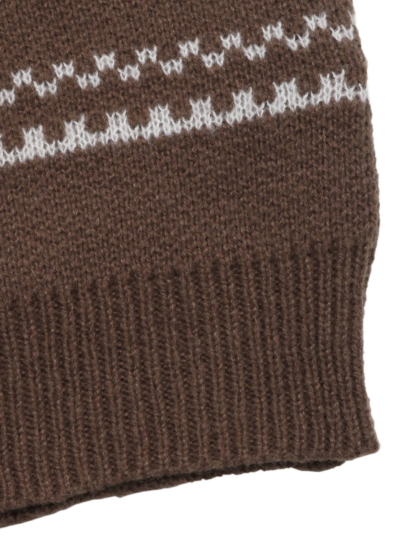 Ethnic-style jacquard zipper cardigan