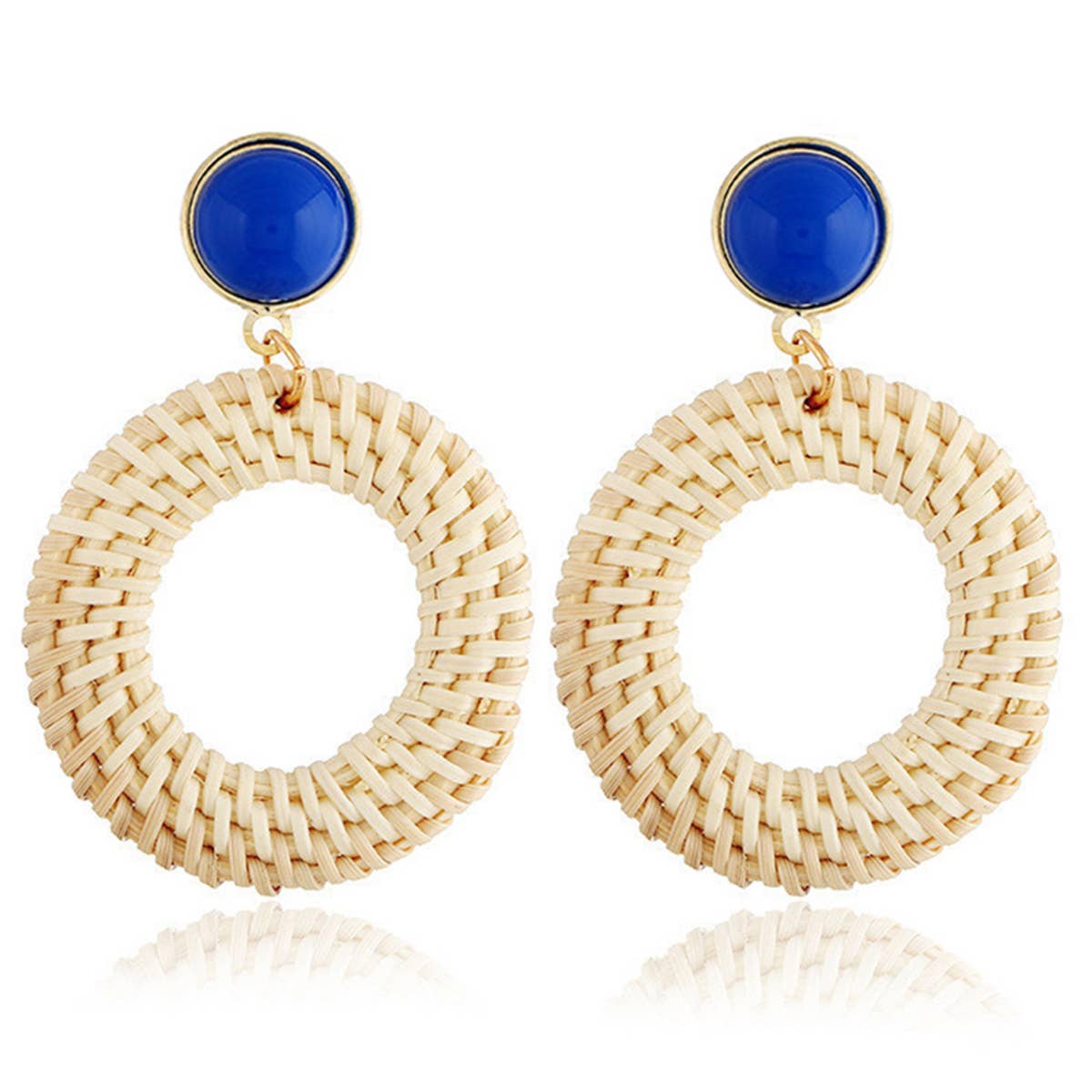 BRAIDED ROUND DROP EARRINGS_CWAJE0443