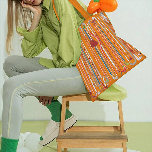 Scepter Print Canvas Tote Bag for Women_CWAB5131