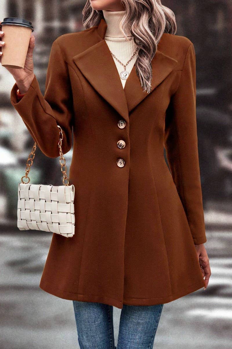 CWOCO00200_SOLID COLOR SLIM FIT LAPEL COAT