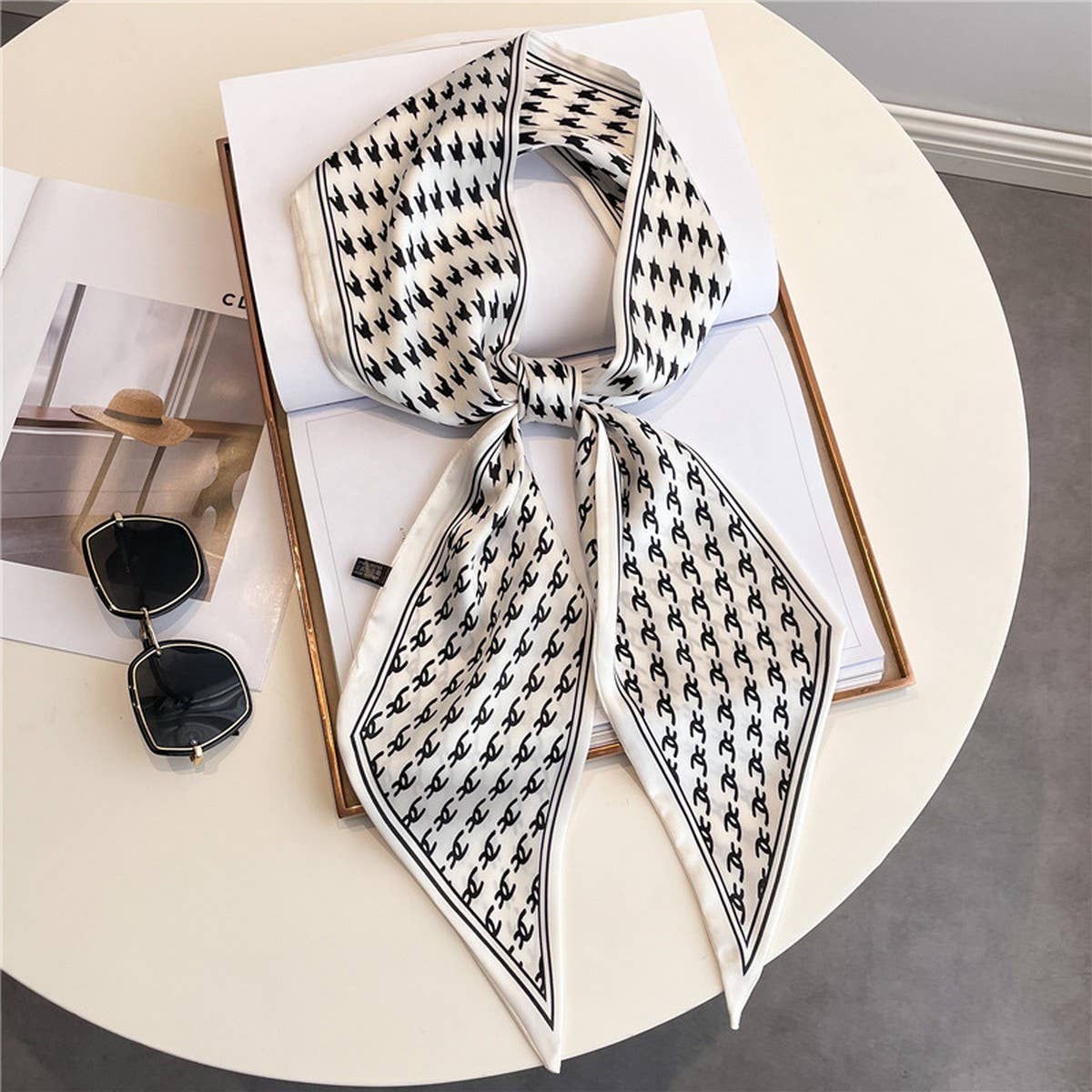 Skinny Silk Scarf for Hair, Neck or Bag Wrap_CWASC1512🎗️