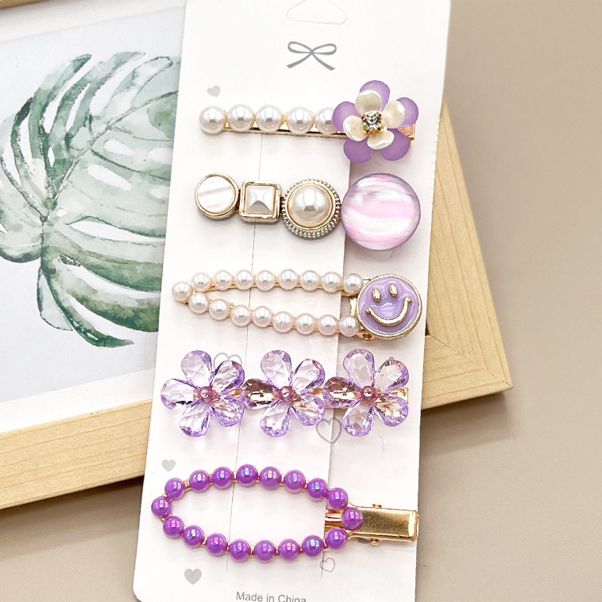 Rhinestone Pearl Hair Clip Set - Elegant Side Pin _CWAHA0159