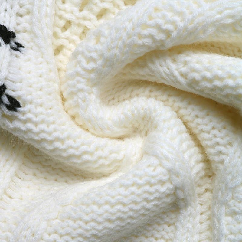 Round-neck striped line color-blocking sweater