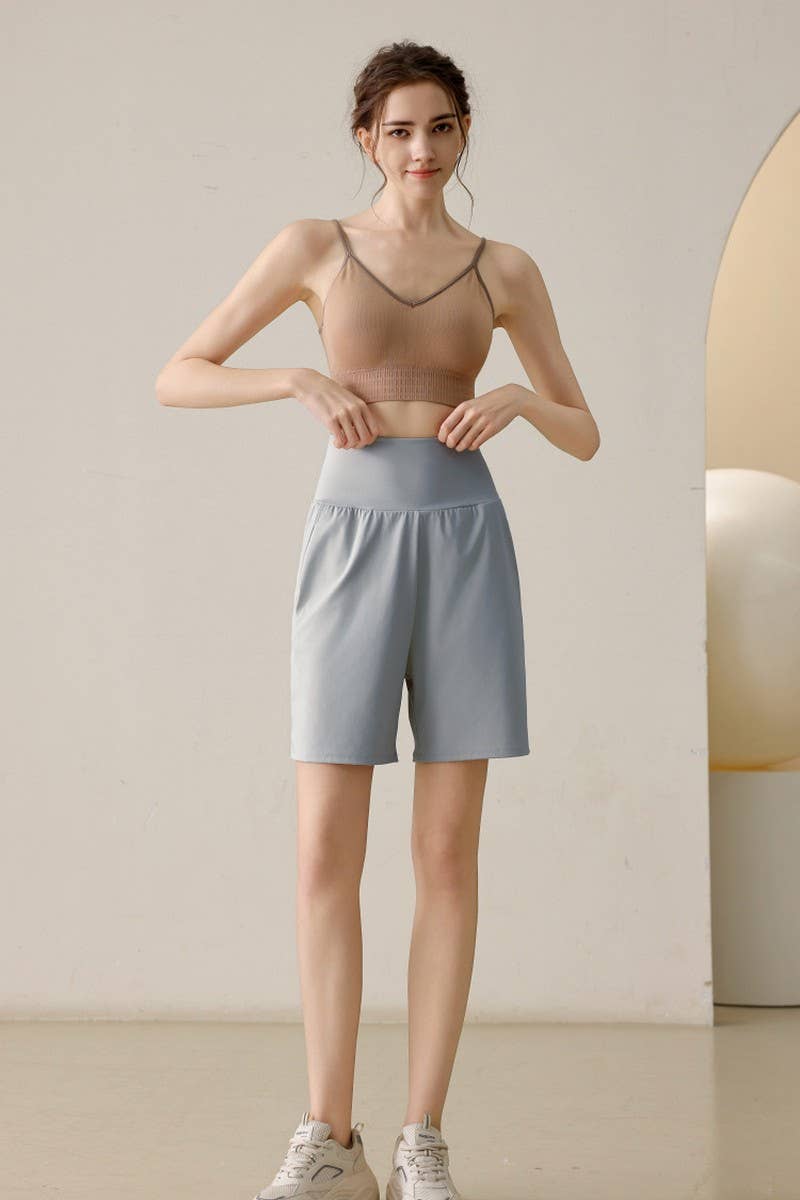 CWBSP0224_HIGH WAISTED YOGA CASUAL SPORTS SHORTS