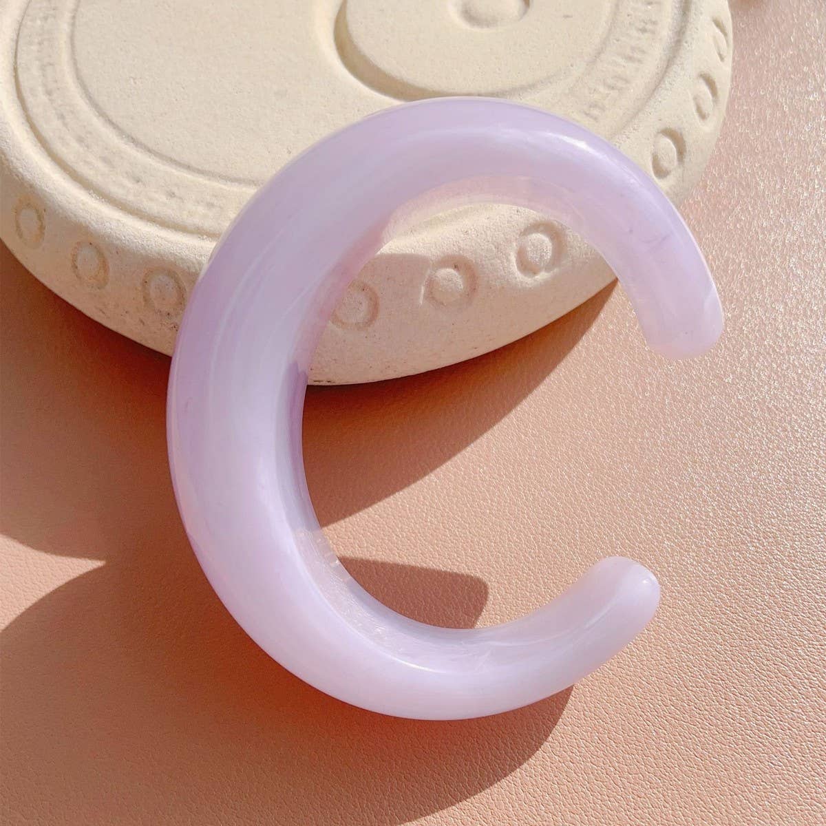 Thin Open Cuff Acrylic Bracelet for Petite Women