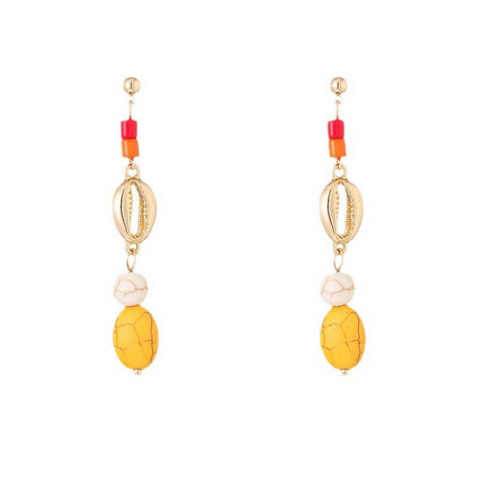 FASHION NATURAL STONE SHELL EARRINGS FOR WOMEN_CWAJE2955
