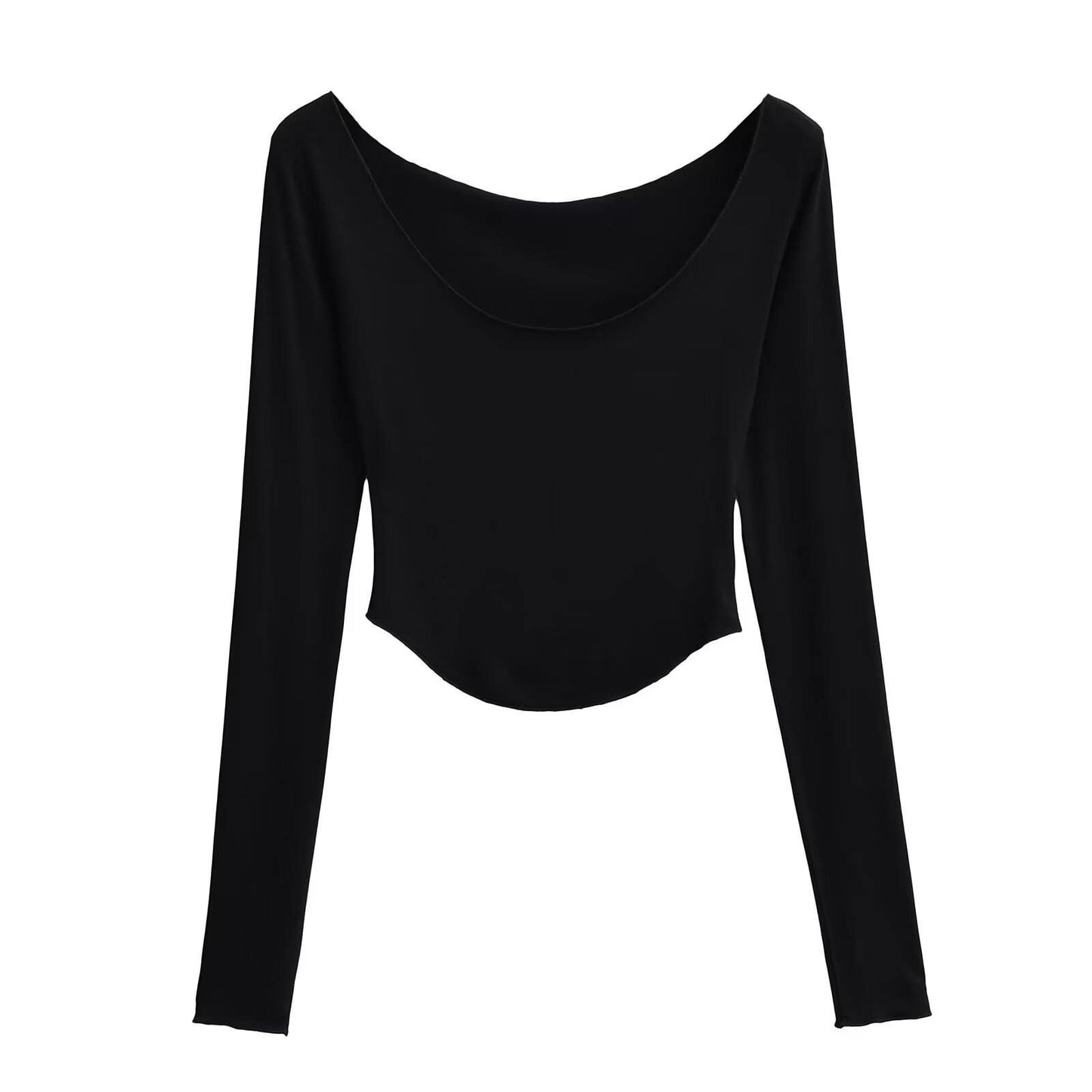 Sexy low-cut,light,short long-sleeved base layer