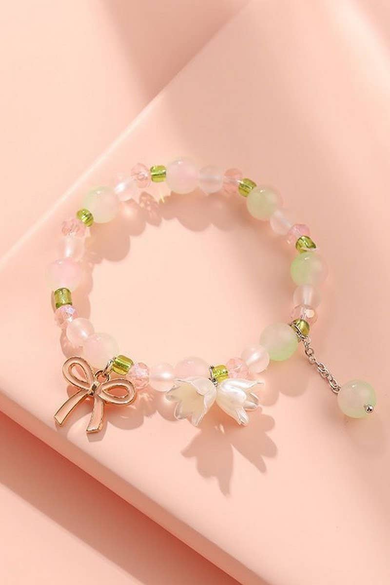 CWAJE1206_RIBBON PENDANT SOFT TONE BRACELETS