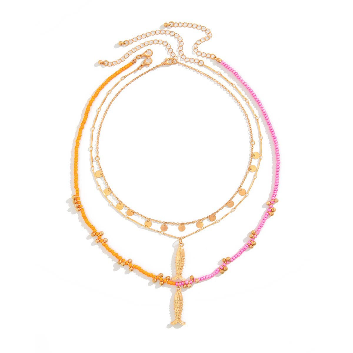 VINTAGE TASSEL PENDANT ALLOY MULTI-LAYER NECKLACE