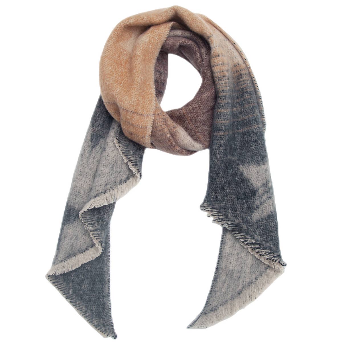 Diamond Pattern Scarf-Chunky Loop Yarn Winter Wrap