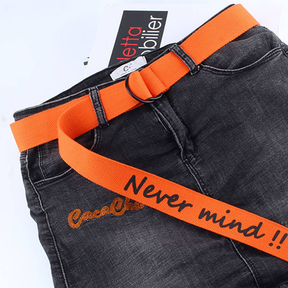 CWABE0959_SIMPLE CASUAL CANVAS DOUBLE BUCKLE BELT