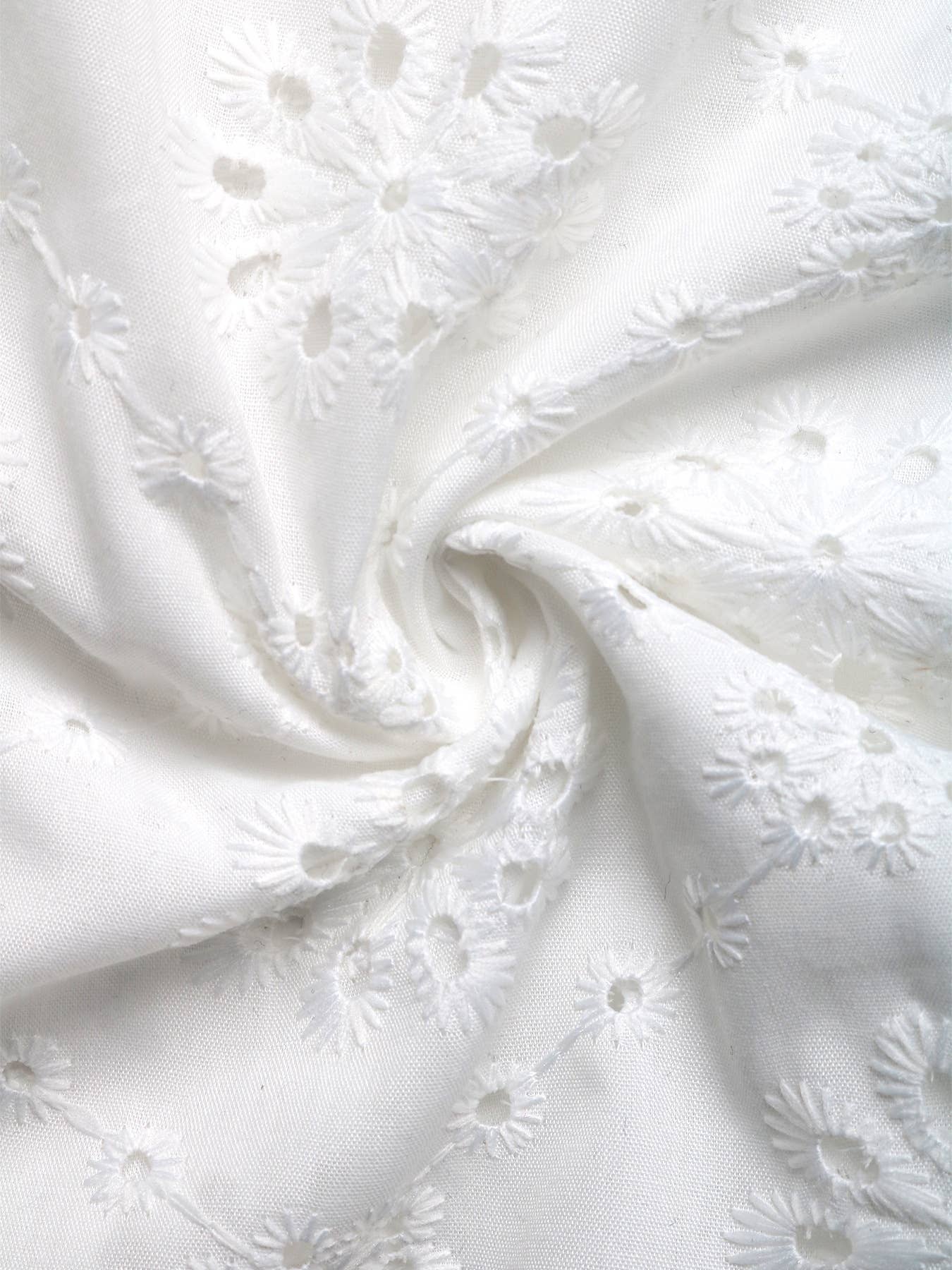 V-Neck Lace Jacquard Flutter Sleeve Blouse