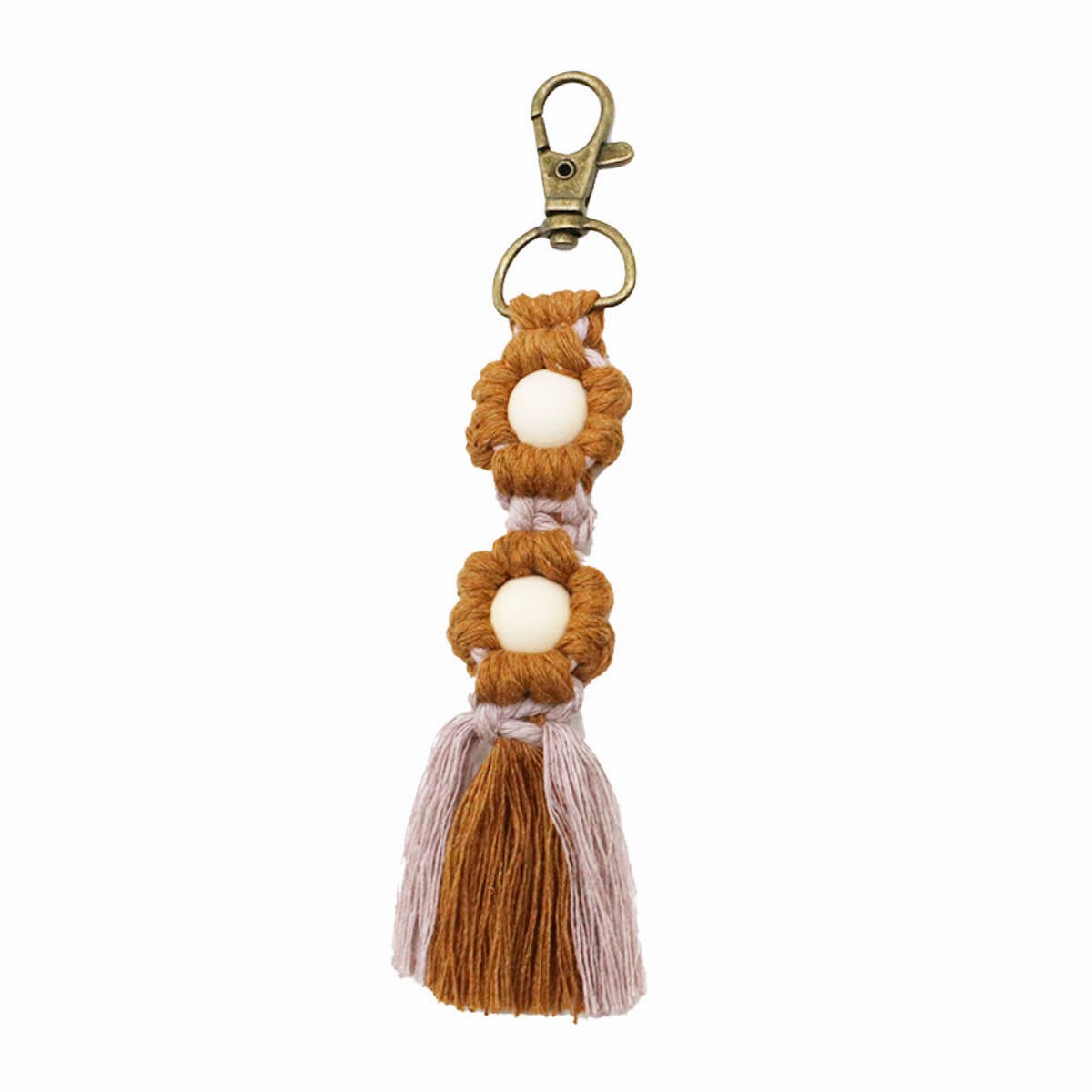 HAND-WOVEN FLOWER KEYCHAIN