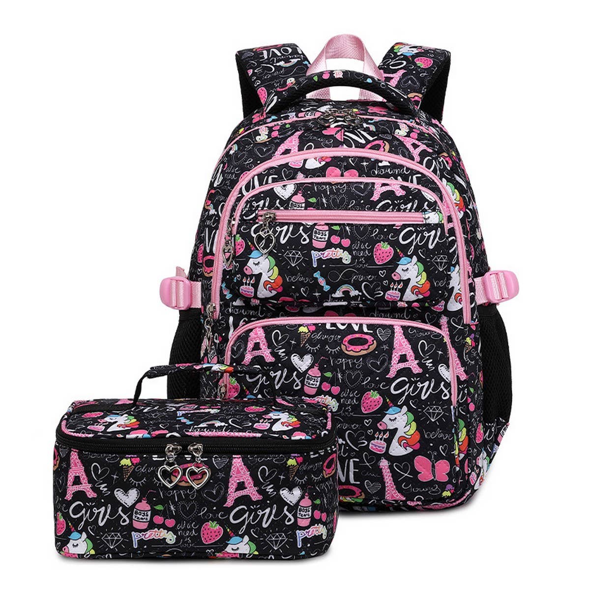 Backpacks for School, Rainbow 2-Piece Set Girls_CWAB5473