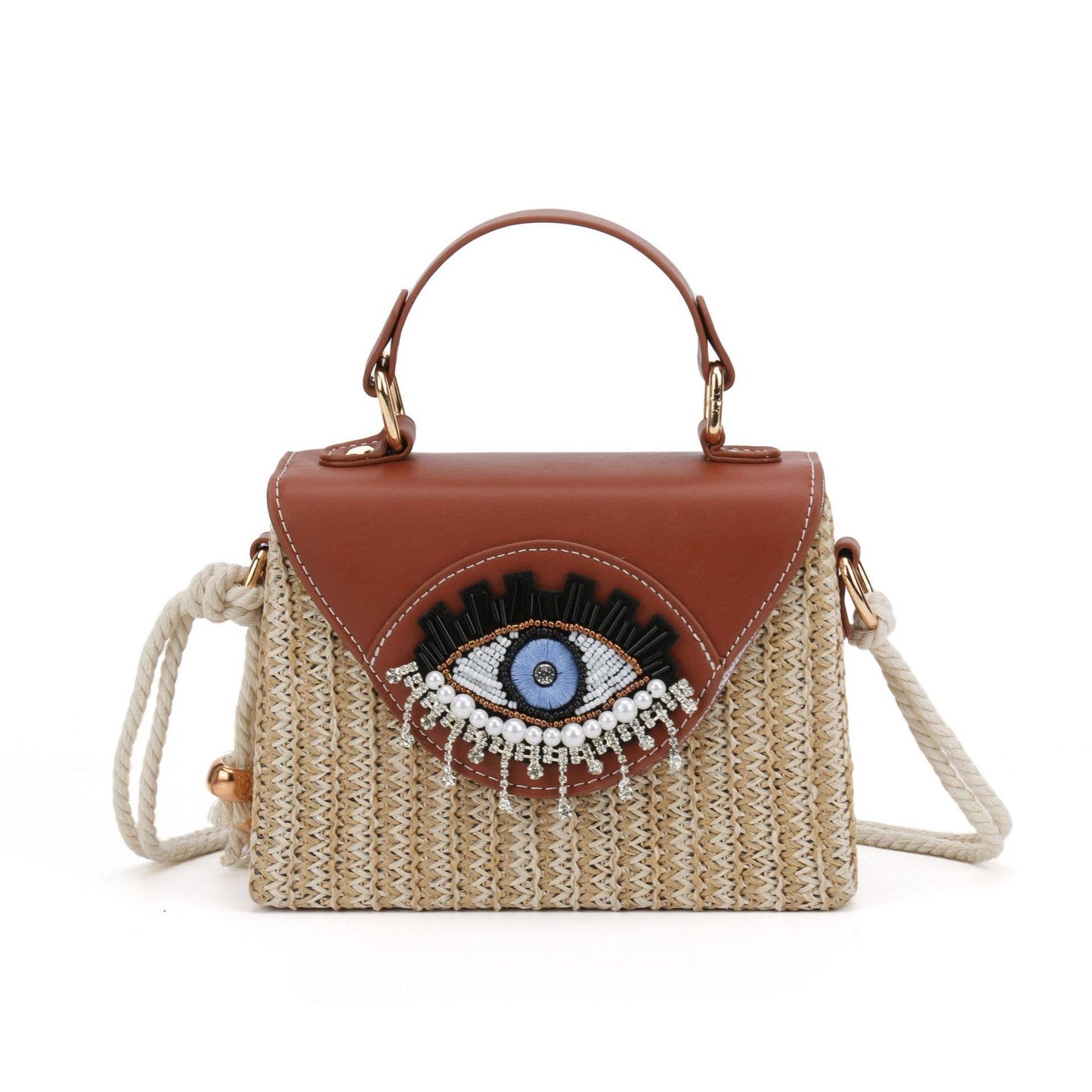 cartoon with big eyes and funny crossbody handbag