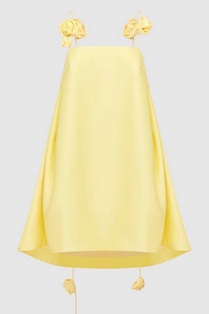 CWDHL0925_SUMMER SEXY YELLOW BACKLESS MINI SKIRT