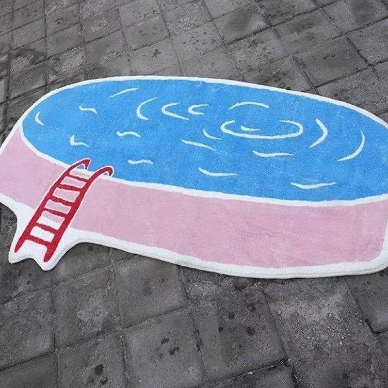 Cute Dopamine-Inspired Round Plush Bedroom Rug