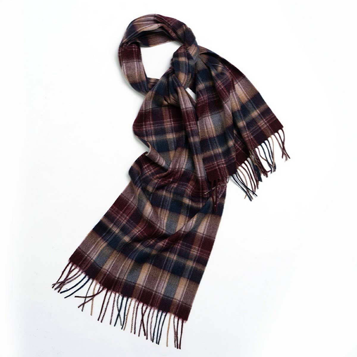 Nordic Plaid Wool Scarf ??Warm Winter Couple Wrap_CWASC2357
