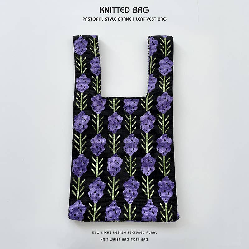 Flower series versatile knitted bag