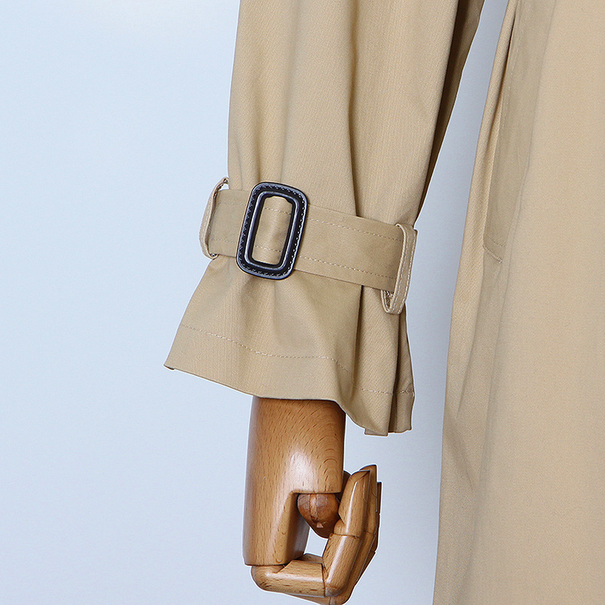 Elegant Long Trench Coat with Waist Belt & Collar