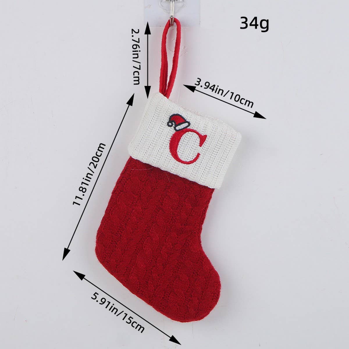 CLASSIC RED LETTER WOOL KNITTED CHRISTMAS SOCKS