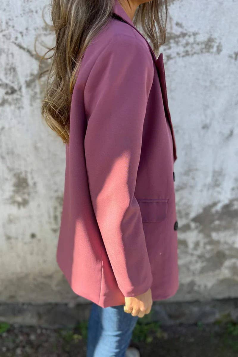 CWOCO1173_SOLID COLOR LONG SLEEVE CASUAL SUIT JACKET