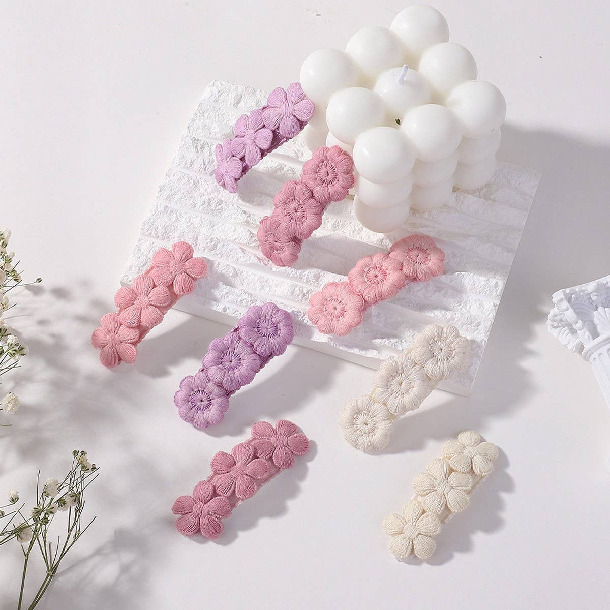 Five-Petal Flower Hair Clips for Kids ? Handmade