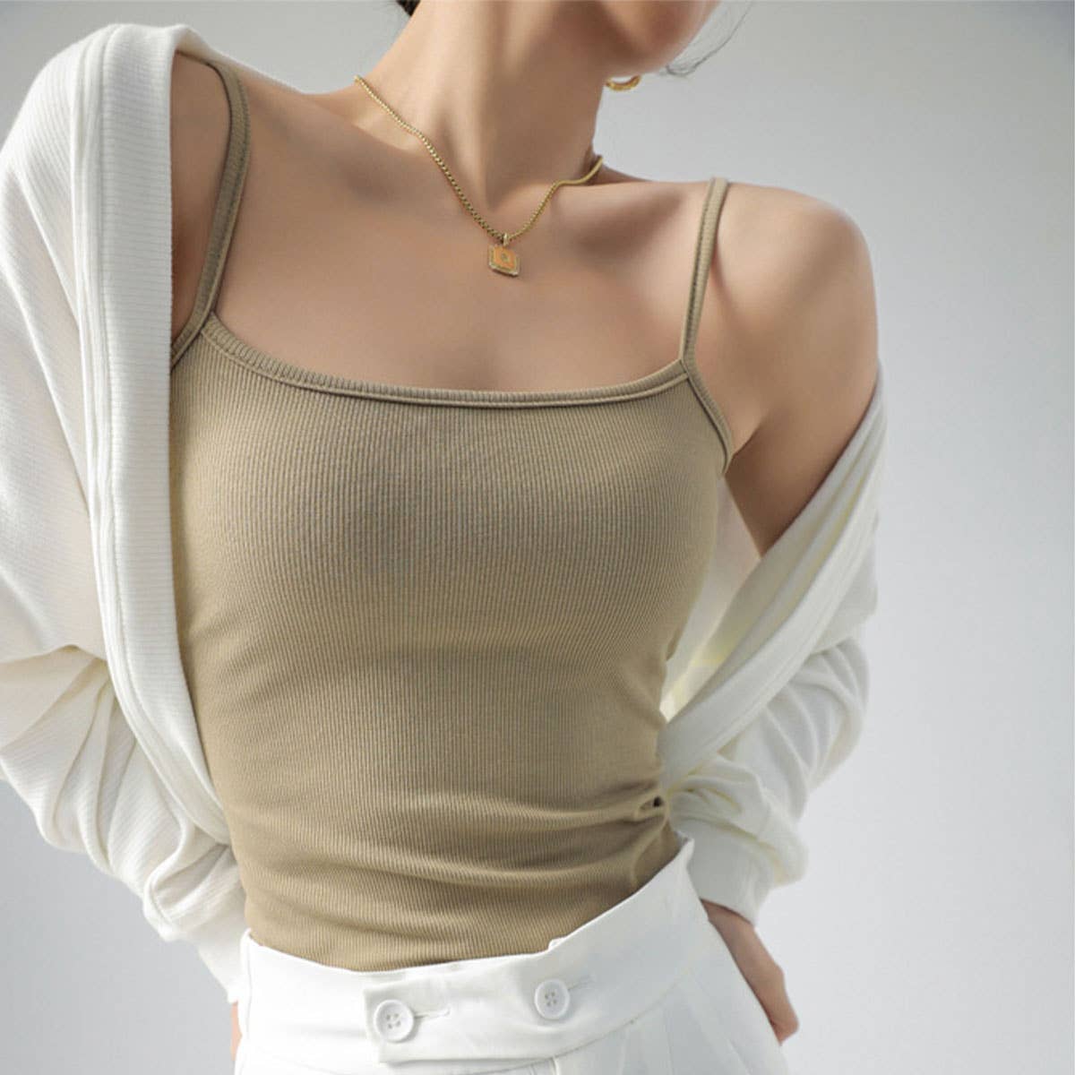 Essential Basic Ribbed Camisole Top In 7 Colors