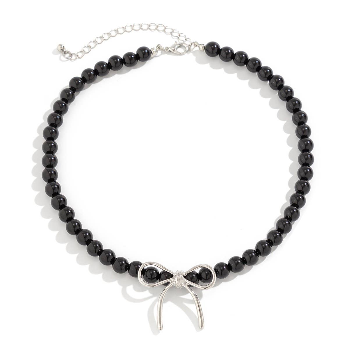 HOT SELLING BLACK BOW BEADED NECKLACE