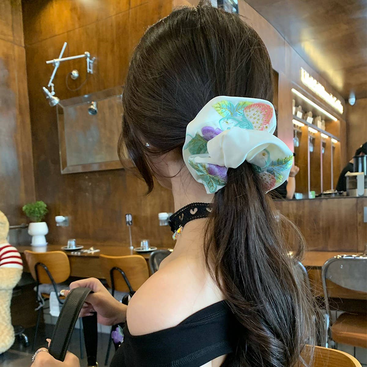 HEAVY EMBROIDERY SATIN HAIRBAND HAIR ACCESSORIES
