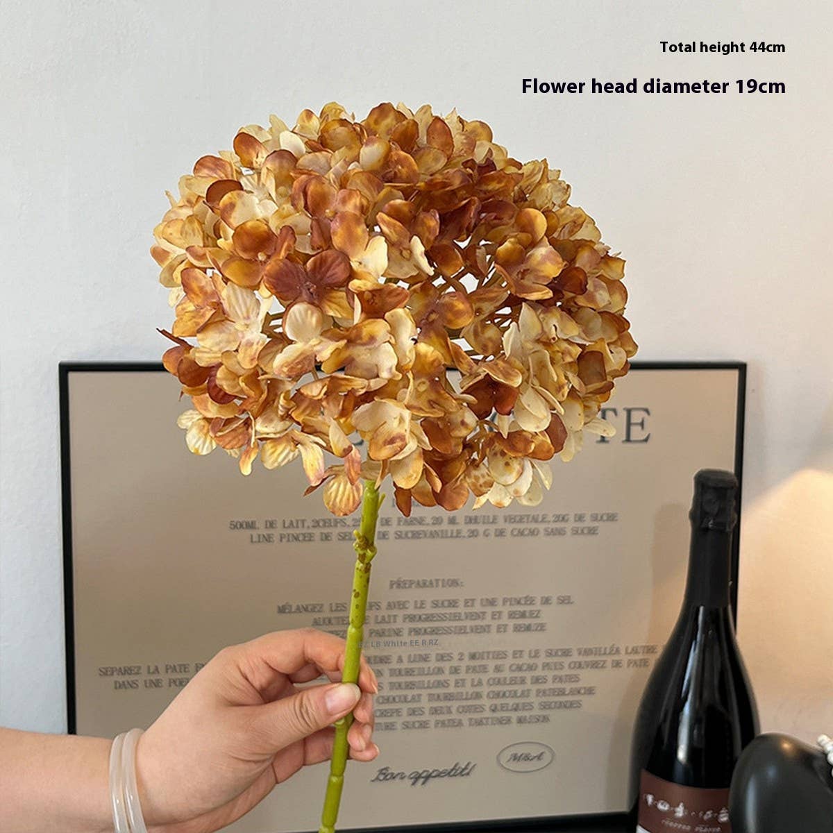 Autumn Vintage Single Stem Burnt Edge Hydrangea_CWMM6480