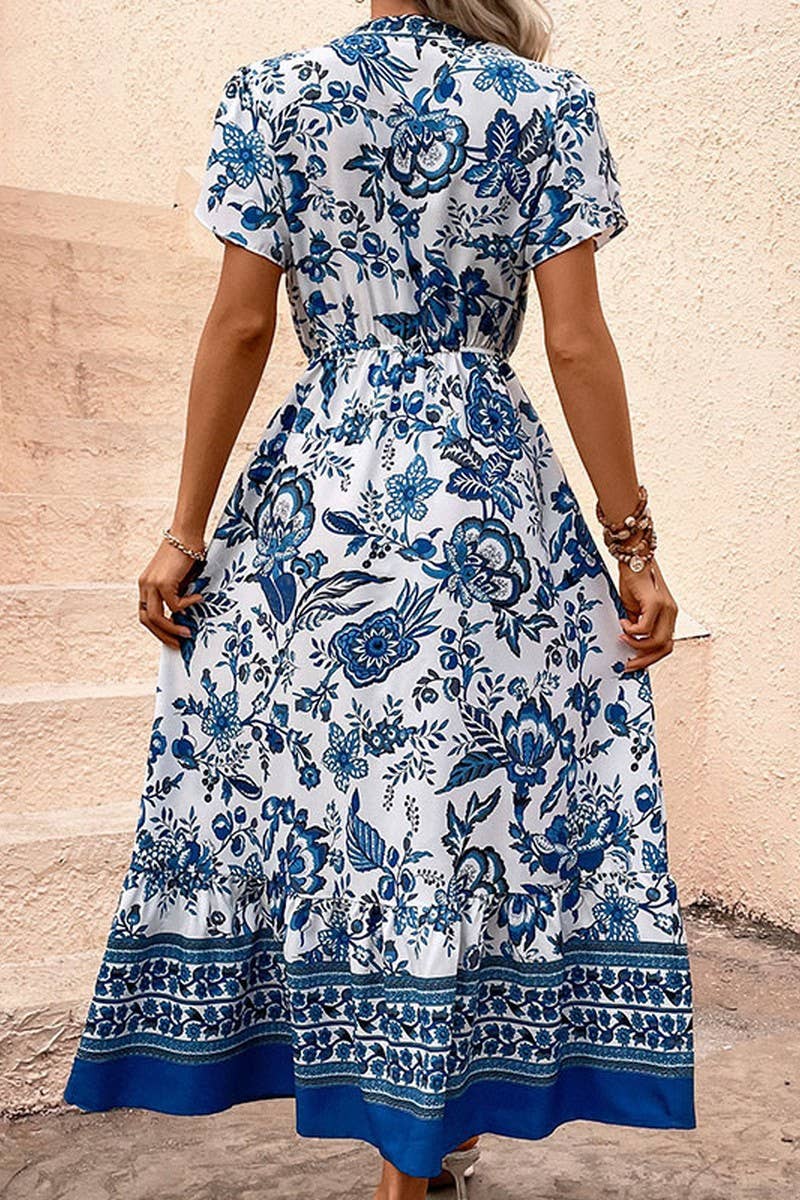 CWDMD1873_ETHNIC STYLE V-NECK SHORT SLEEVED MAXI DRESS