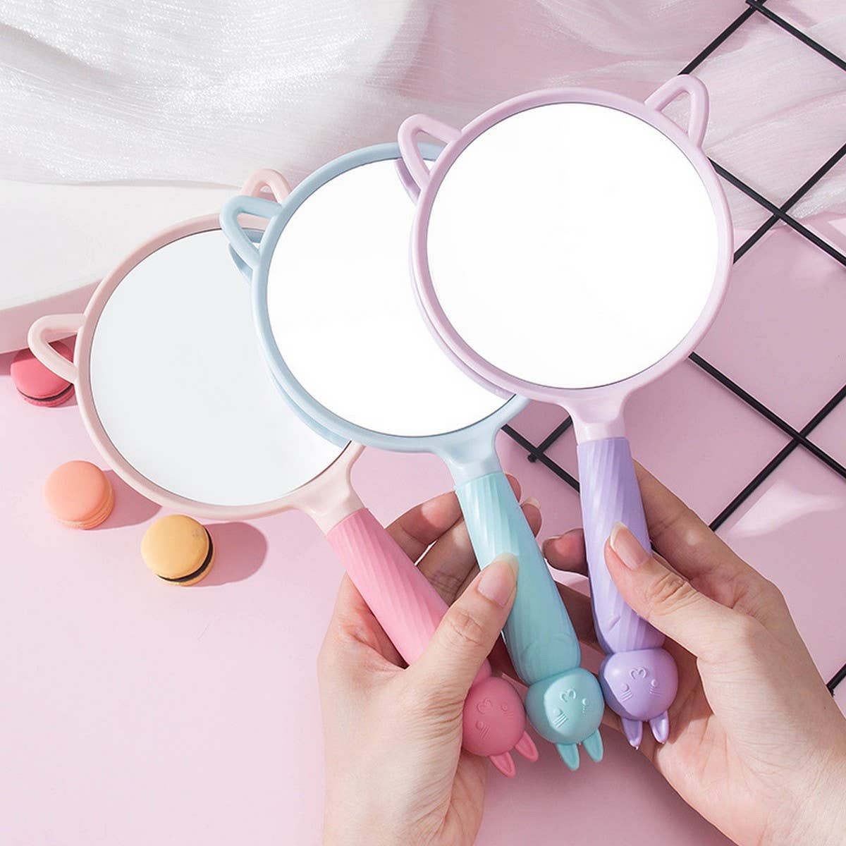 CWMM6946_CARTOON DETACHABLE SINGLE-SIDED HANDHELD MIRROR