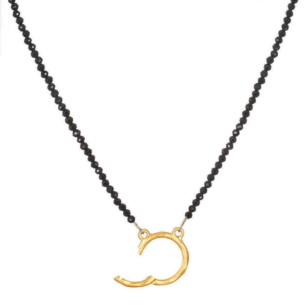 Basic loose chain heart round necklace_CWMM5711