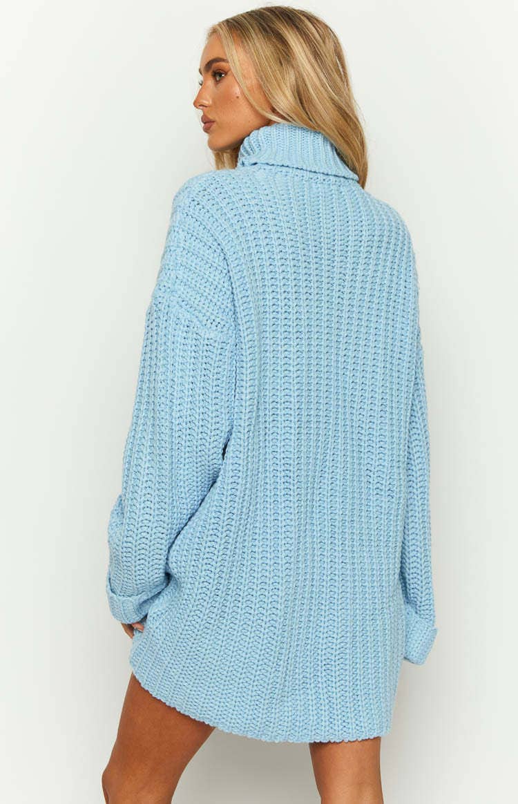 TURTLENECK LONG-SLEEVED LOOSE KNIT SWEATER DRESS