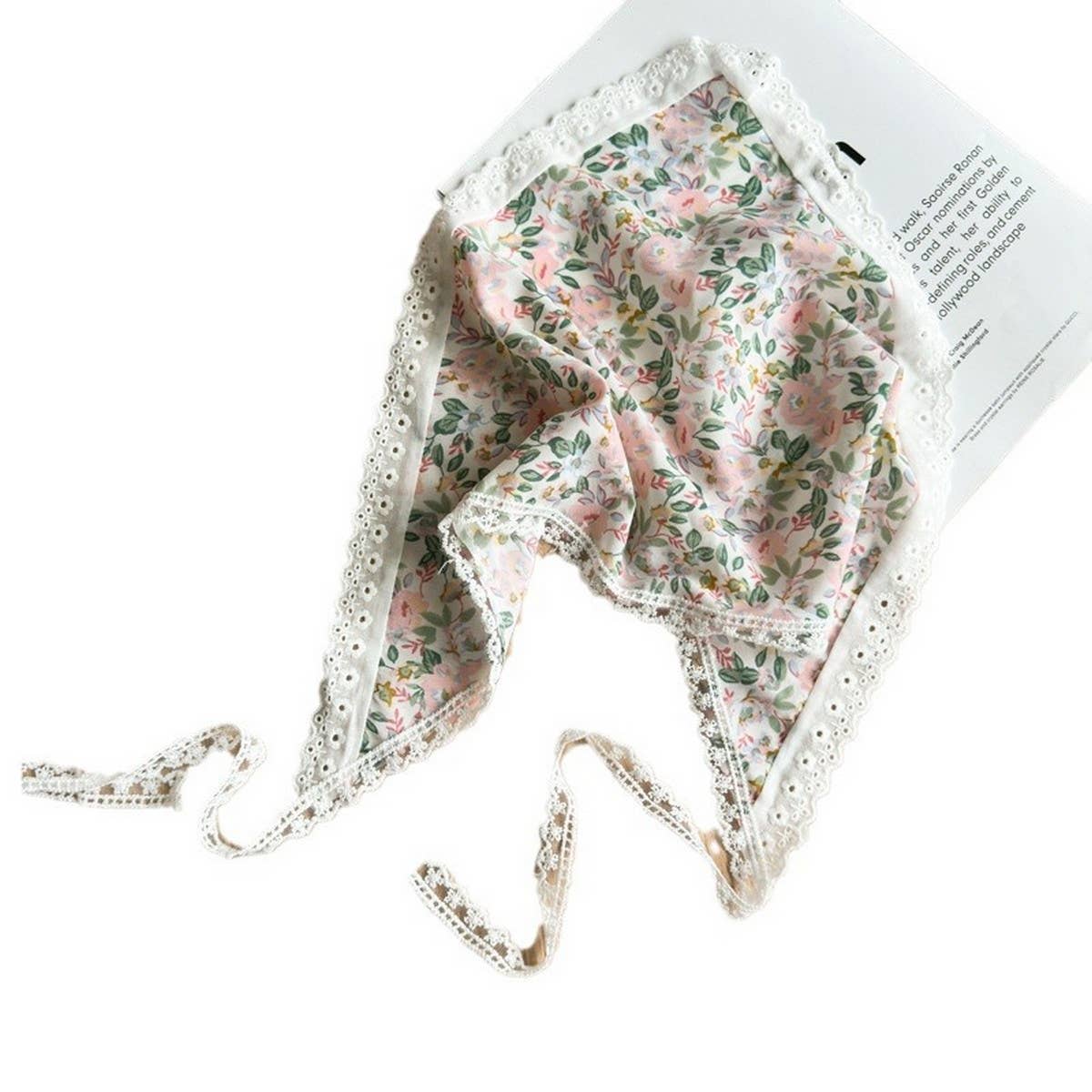 PATTERNED LACE TRIANGLE HEADSCARF_CWAHA1374