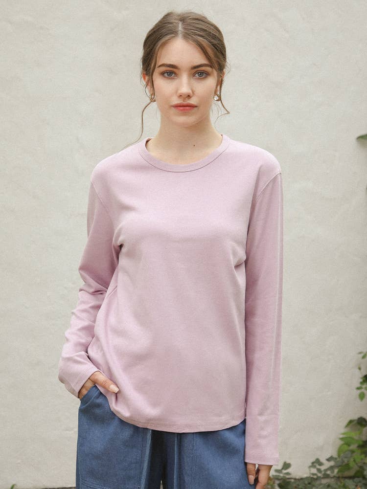 WOMEN'S CREW NECK LONG-SLEEVED CASUAL T-SHIRT